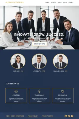 Mockup de sitio web corporativo